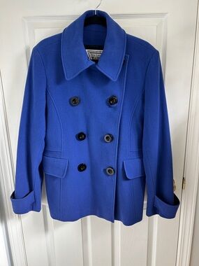 Marvin Richards Bold Blue Double-Breasted Peacoat